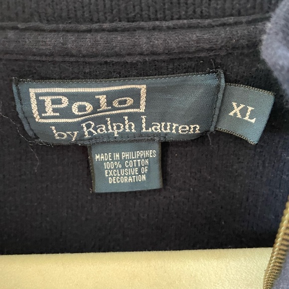 Black and Navy Blue Polo Ralph Lauren Full Zip Sweatshirt - Picture 7 of 7
